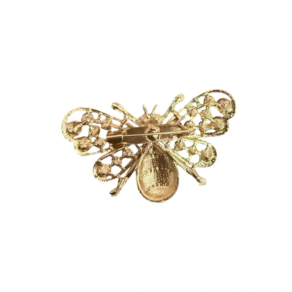 Vintage  Bee Brooch - Gold-Tone Women Jewelry - Picture 2 of 3